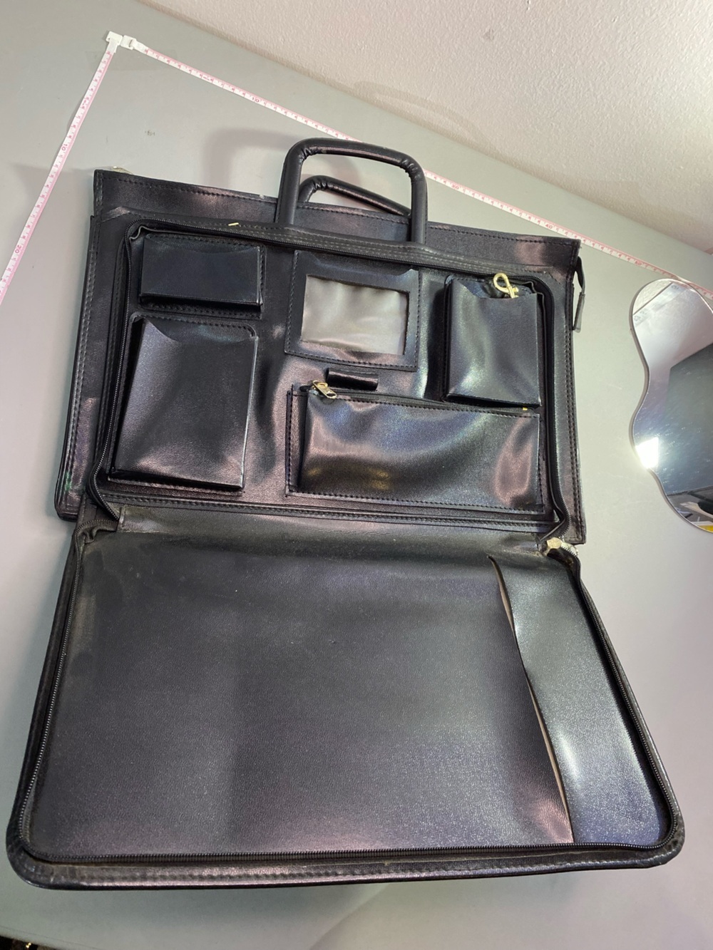 Vintage Elegant Black Vegan Leather Men’s Briefcase Attache Bag Taiwan